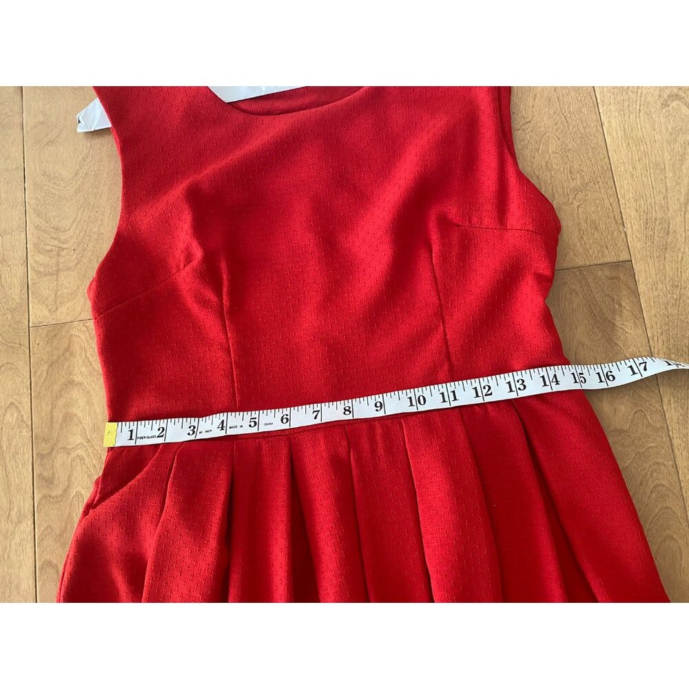 Vanessa Red Fit And Flare Pleated Red Dress Size 42 (US Size 10) - Picture 6 of 7